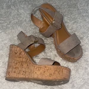 Lulus tan cork wedges!
